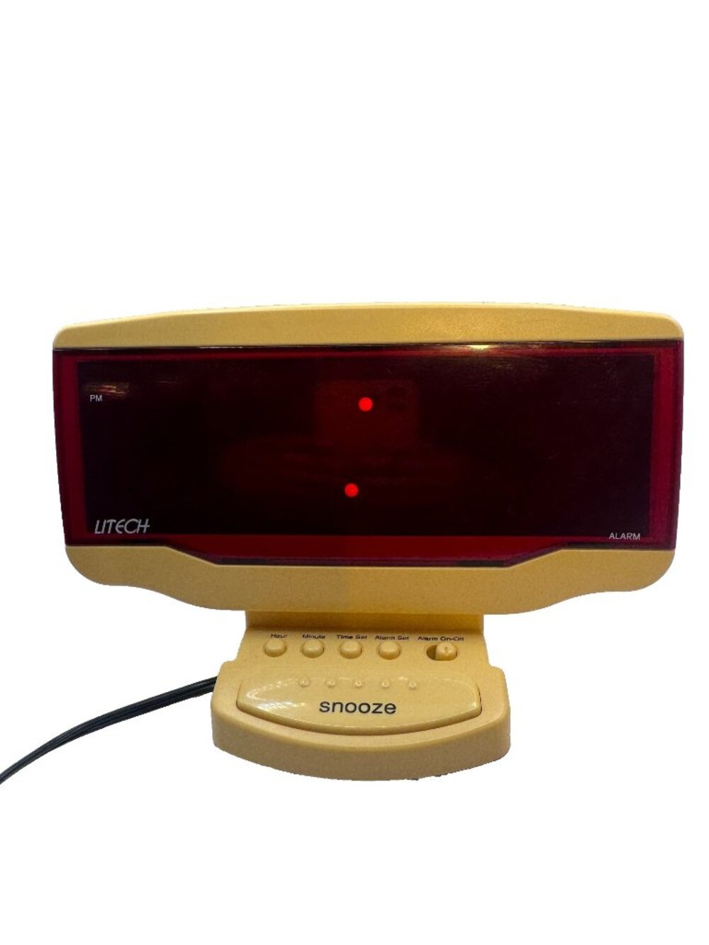 Giant Vintage LiTech Bedside Alarm Clock LARGE LEDs w Battery Backup plug in Y2K